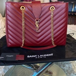 Authentic Yves Saint Laurent- Shopper in Burgundy